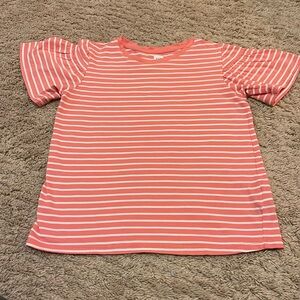 Girls Gap Kids Short Sleeve Striped Top T Shirt with Ruffle Sleeves size L